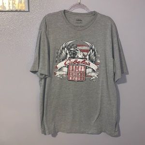 Cabela’s An American Tradition grey USA eagle short sleeve shirt